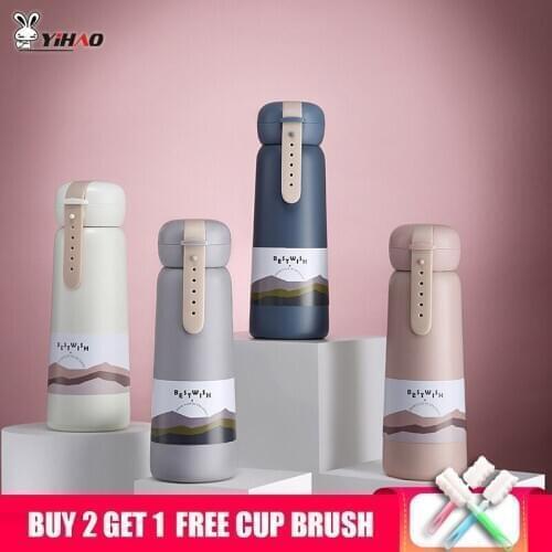 Yihao 350ml Simple Portable Hand Insulated Cup Student 304 Stainless Steel Portable Business Mug Thermal Vacuum Cup