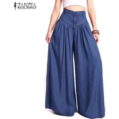 Womens Wide Leg Pants 2021 Summer Fashion Pleated Women Pants Female Casual Long Trousers Zipper Plus Size Pantalon Palazzo