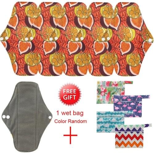 6Pcs Feminine Reusable Washable Bamboo Towels Charcoal Cloth Sanitary Napkin Menstrual Panties Pads for Menstruation Liners