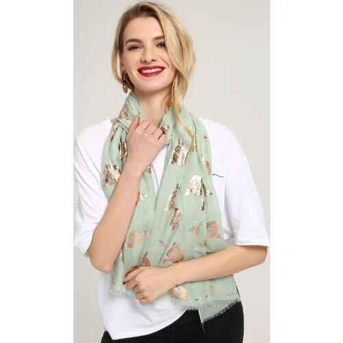 Bronzing Designer Women Scarf Hijab Large Cotton Thin Head Scarves Long Shawl