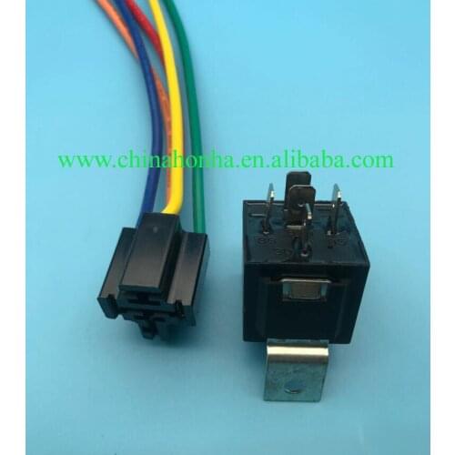 12V DC 40A Car Relay Interlocking Relay & Socket SPDT 5 Pin with 5 Wires 12 Volt For Automobile Truck