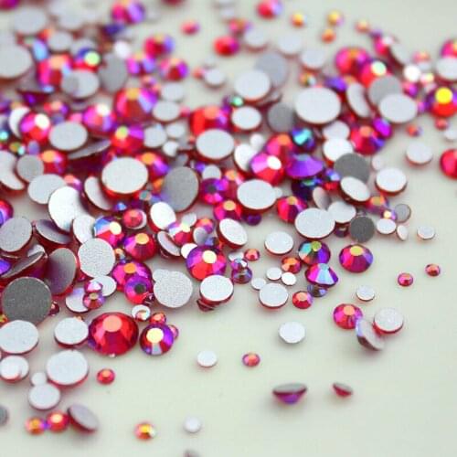 1440pcs ss6-ss20 Lt Siam AB Strass Nail Art Rhinestones Crystal Flatback Stone Non Hotfix Glitter Gem For 3D Tips DIY Decoration