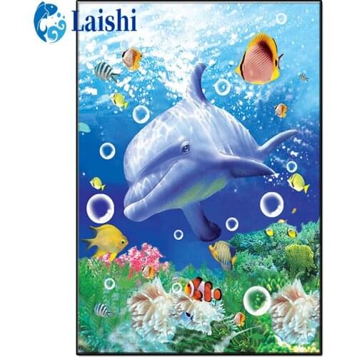 DIY Diamond Painting Underwater animal scenery, dolphins Full Square/Round Drill Diamond Embroidery Sale Rhinestones Home Decor