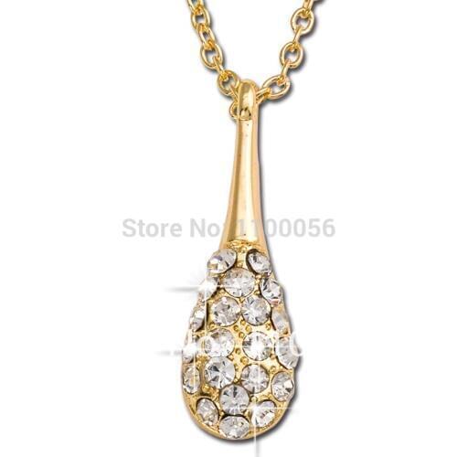 Free Shipping 2019 High School Graduation Gift Gold Plating Rhinestone Tear Jewelry Drop Necklaces T1329