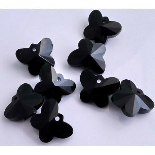 Free Shipping! Wholesale AAA Top Quality 14mm 6754 crystal butterfly pendant beads black 60pcs/lot