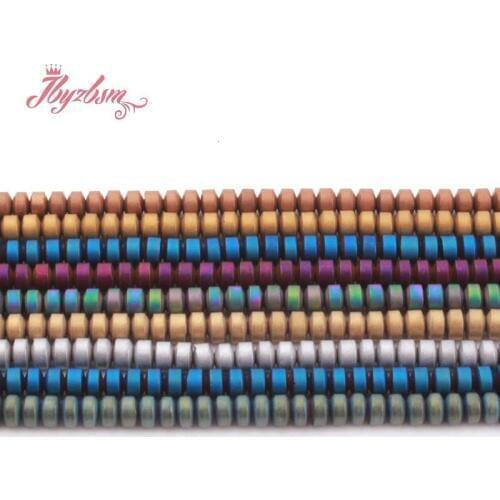 2x3mm Natural Hematite Heishi Rondelle Frost Stone Beads Spacer Loose For Jewelry Making DIY Necklace Bracelet Strand 15"