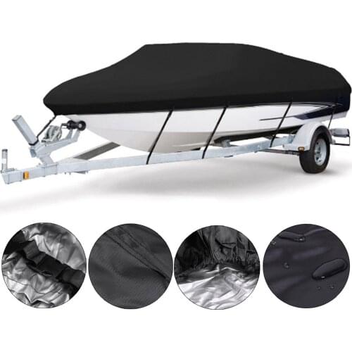 11-13/14-16/17-19/20-22ft barco Boat Cover Anti-UV Waterproof Heavy Duty 210D 420D Marine Trailerable Canvas Boat Accessories