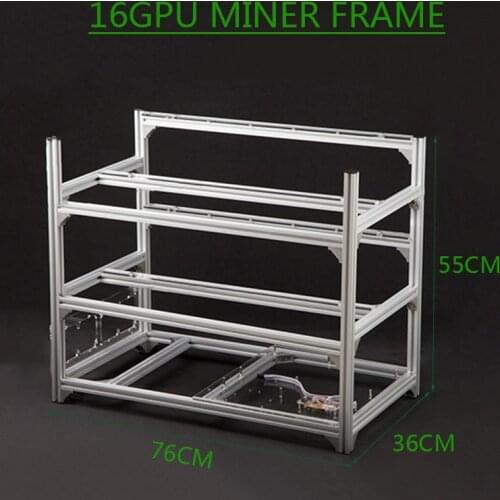 Server Miner Case 16 GPU Aluminum BTC Mining Rig Rack Stackable Open Air Frame For Ethereum Mining ETH ETC Bitcon XMR Chassis