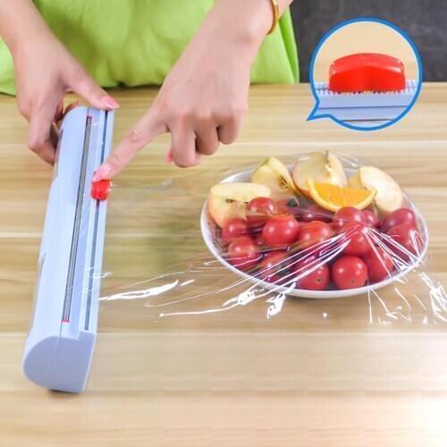 Wrap Dispenser Plastic Food Freshness Wrap Cutter Foil Film Cutting Paper Cling Film Cutter Storage Holder Kitchen Accessories