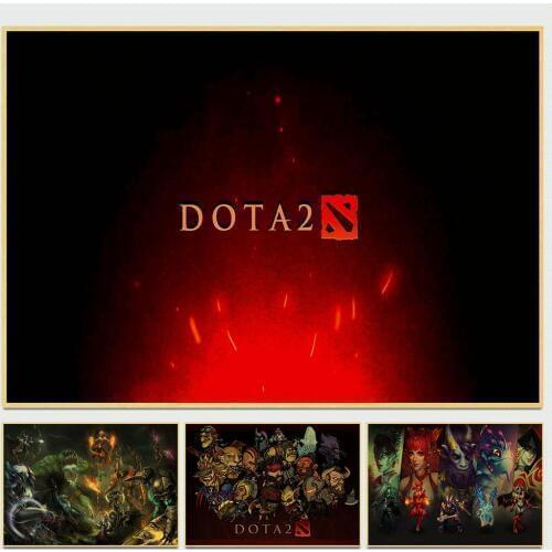 DOTA 2 Retro Poster Vintage poster Wall Decor For Home Dormitory apartment Interior Bar Cafe Decorative Painting