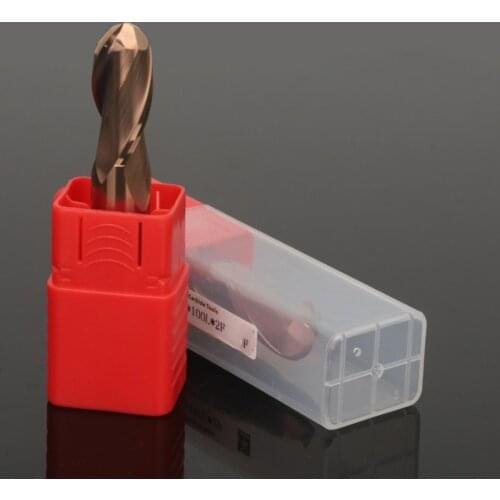 JINRUI 2 Flute End Mill Ball Nose End Mill R0.5-R6.0 Tungsten Carbide Cutter TiCN Coating Spiral Milling Cutter CNC Router Bits