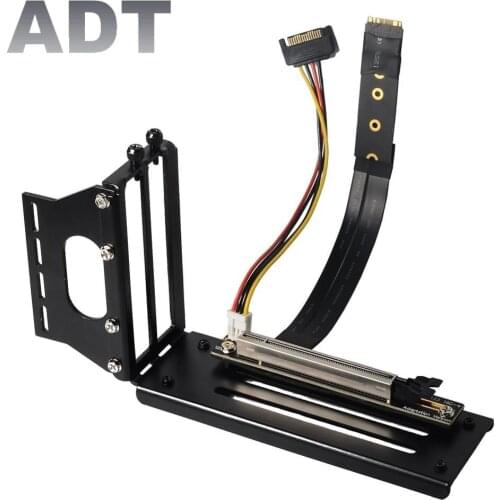 Riser Graphics Card GPU Holder Bracket Black and PCI-E 16x GEN3 PCI-E 3.0 X16 to M.2 NVMe M-Key SSD Adapter Extension Cable