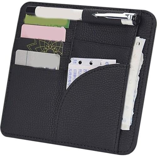 Multi-functional Car Glasses Clip CD Storage Box PU Holder Bill Clip Holder collection Assisting tools