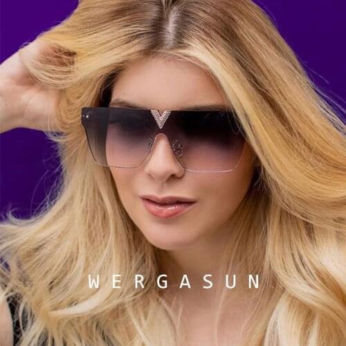 WERGASUN Fashion Sunglasses women Oversized Sunglasses Men Brand Designer Goggle Sun Glasses Female Style Oculos De Sol UV400