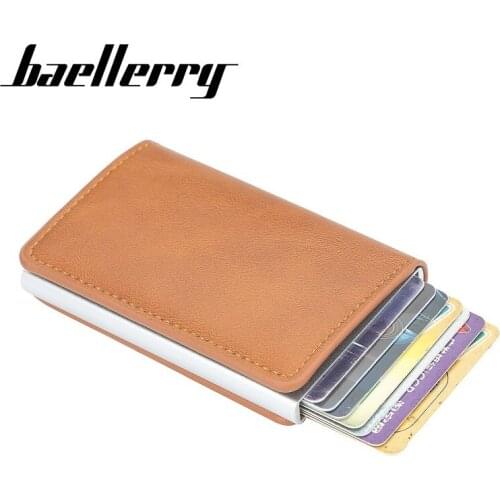 New Men Wallet Blocking Rfid PU Leather Vintage Credit Card Holder Unisex Antitheft Security Aluminum Metal Purse