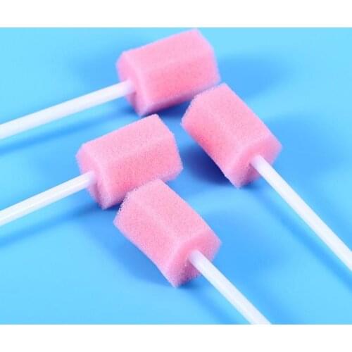 Y1UF 50Pcs/Box Disposable Plum Blossom Shaped Oral Care Sponge Swabs Unflavored Sterile Dental Swabsticks for Mouth Cavity