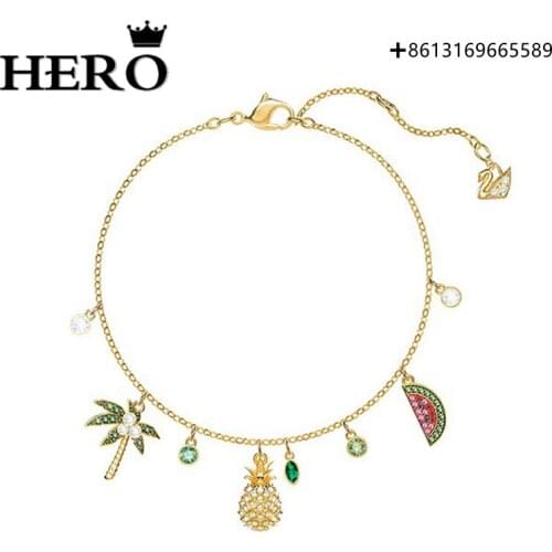 HERO Original Copy High Quality 1:1 SWA Love Watermelon Palm Tree Pineapple Plated Gold Bracelet With Logo