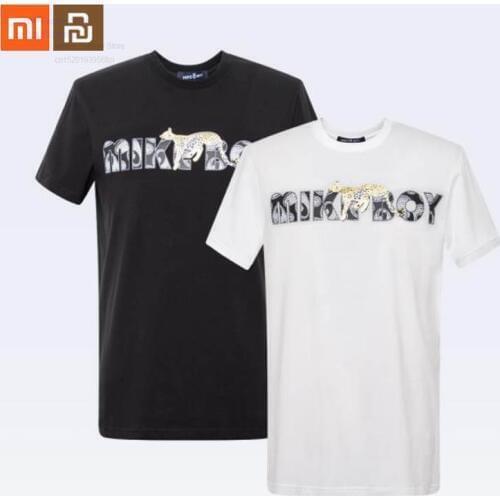Original xiaomi mijia leopard T-shirt mens fabric refreshing and comfortable summer mens short-sleeved smart