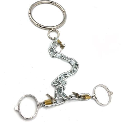 Metal bondage BDSM collar handcuffs adult sex games restraints necklace hand cuffs slave BDSM fetish sex toys for couples