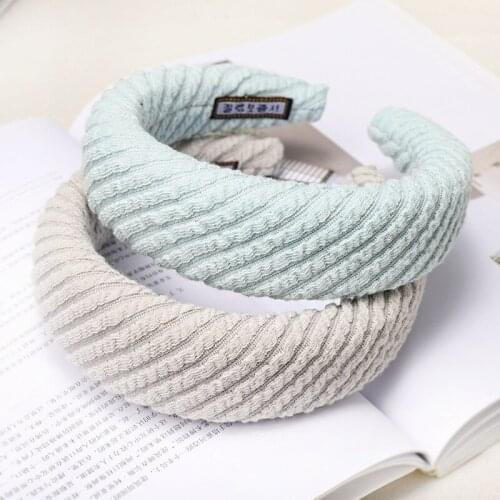 Popular Style Lady Stripe Knitting Fabric Sponge Hairband Hairpin Fashion Fresh Jewelry
