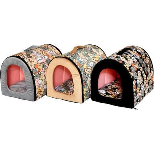 Removable Cat Bed House Kennel Nest Winter Pet Nest Cat Tent Dog Kennel Sofa Warm Dog House Cushion Pet Products Pet Bed Cat Mat