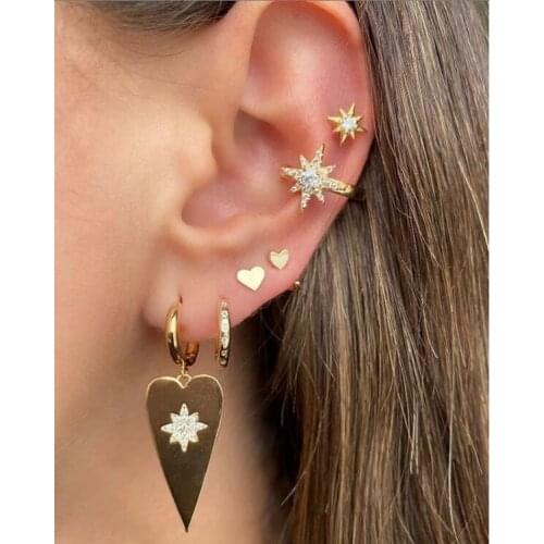 100% 925 sterling silver simple mini huggie hoop earrings geometric cz zircon round simple temperament trend girl silver jewelry