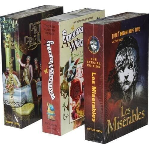 Steel Simulation Classic Book Style Size M Book Safes Key Lock Type High Quality Secret Book Hidden Security Safe Box Metal