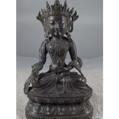 12 Tibet Buddhism Temple Copper Bronze GuanYin Bodhisattva Goddess Buddha Statue