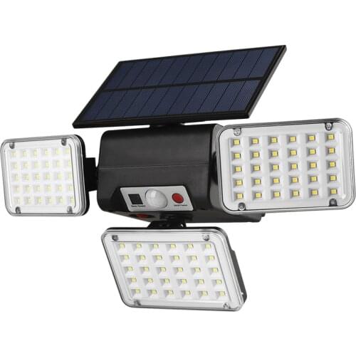 3 Head LED Solar Wall Lights PIR Motion Sensor Waterproof Outdoor Courtyard Garden Wide Angle Llumination Wall Lamp Sconces