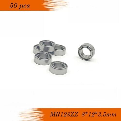 50pcs/Lot MR128ZZ P6 8x12x3.5mm Thin Wall Deep Groove Ball Bearings Mini Ball Bearing Miniature Bearing MR128 ZZ
