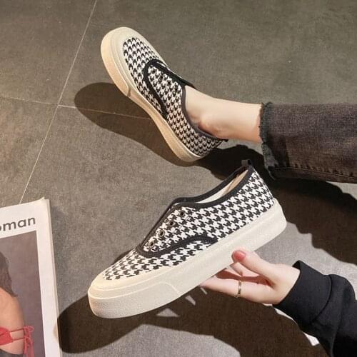 Autumn New Canvas Shoes Female Flat Bottomed Student Casual Single Shoes Fashion Board Shoes Leopard Shoes Womens Shoes