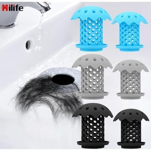 Bathtub Sink Drain Hair Catcher Durable 2 piece/Set Hair Stopper Silicone Bathroom Accessories Drain Strainer