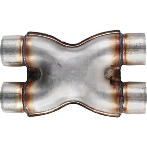 Stainless Steel Car Universal X Pipe Exhaust pipe adapter In/Out Car Exhaust System Muffler Tip Four way exhust pipe 2.5inch