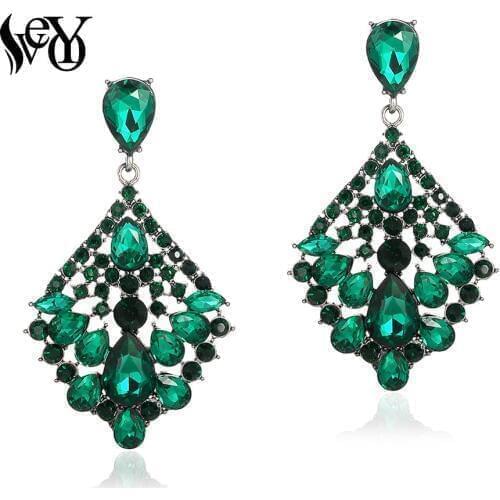 VEYO Retro Crystal Hollow out Dangle Earrings for Women Vintage Fashion Jewelry New Pendientes