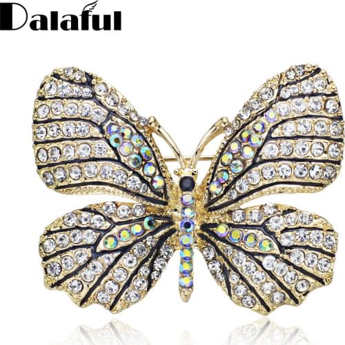 High Quality Butterfly Brooch Pin Crystal Rhinestone Beautiful Brooches For Women Dress Wedding Bridal Z017