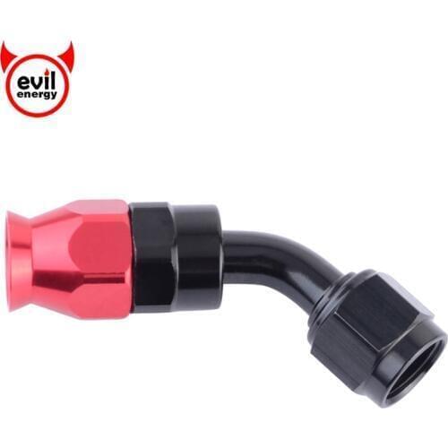 Evil energy AN6 Swivel Oil PTFE Hose End 45DEGREE Swivel Seal Fuel Line Hose End Fitting PTFE Swivel Hose End