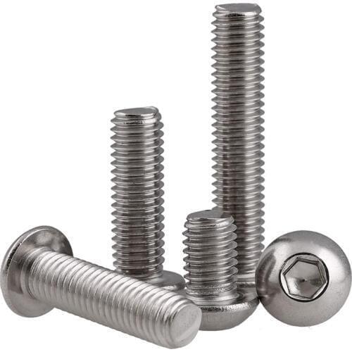 1000pcs/lot M2*8 Bolt A2-70 ISO7380 Button Head Socket Screw/Bolt SUS304 Stainless Steel M2X8mm
