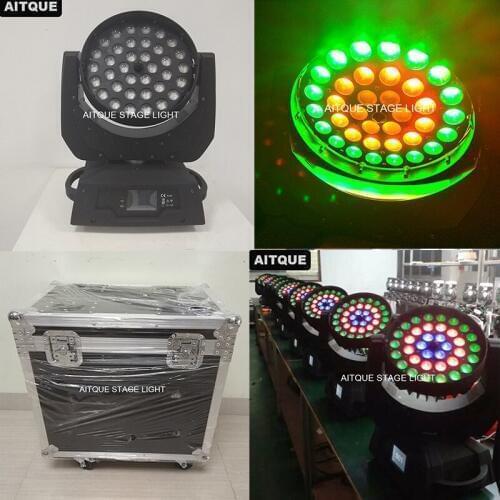 12pcs/CASE Disco lights stage led moving head wash 36*18w 6-in-1 led moving head zoom led light circle off road rgbwa uv 36X18W