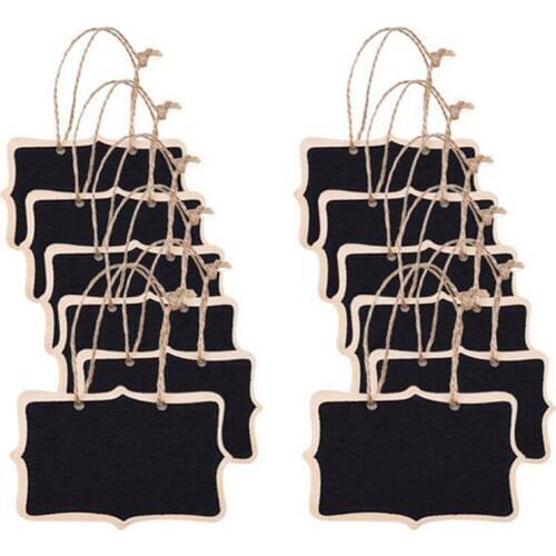 20pcs/lot 6*8cm wooden Double side Blackboard with Linen Rope Clip Log Note Clip Students' gift school office supplies