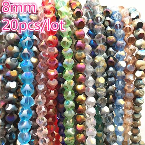 20pcs 8mm Austrian Crystal Glass Beads Spacer Beads For Jewellery Making DIY Bracelet Handmade