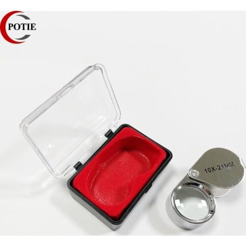 Free Shipping Foldable Pocket Magnifier 10X Metal Mini Magnifying Jeweler Magnifier