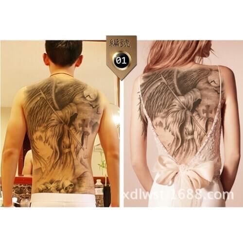 Large Fake Tattoo Waterproof Full Back Cool Lasting Stickers for Man and Women New Fashion Temporary Tattoo