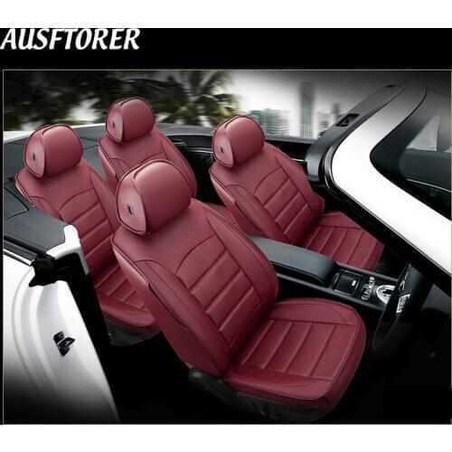 AUSFTORER Custom Cowhide Leather Seat Covers for Hyundai Genesis Cover Seats Accessories Genuine Leather 5 Seat Supports Cushion