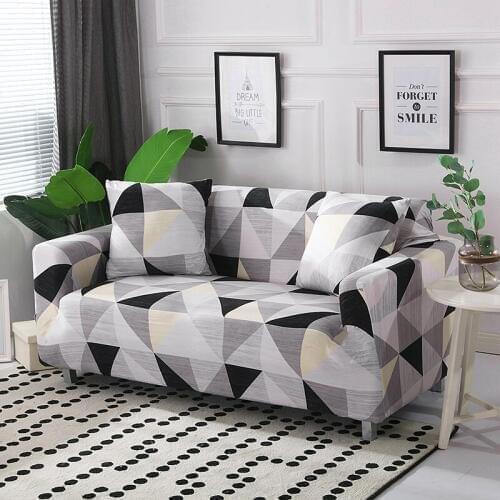 Grey Blanket Plaid Sofa Cover For Living Room Elastic All-inclusive Stretch Couch Cover Nonslip Printed Vintage Bed Sofa Covers