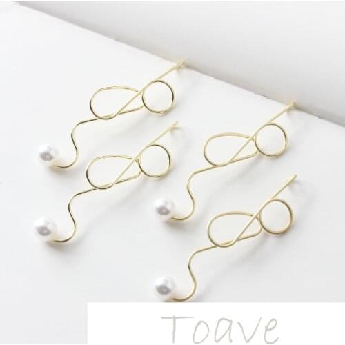 Color-preserving electroplating zinc alloy personalized S line pearl diy earring pendant material accessories