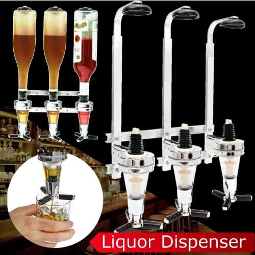 Bar Tools Wall Mounted 3-Station Liquor Dispenser Wine Pourers Wine Dispenser Alcohol Bottle Dispenser Drinking Pourer Decanter
