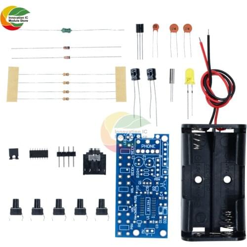 DC 1.8V 3.6V FM Wireless Stereo Radio Kits 76MHz-108MHz Transmitter Audio Receiver PCB FM Module Learning Electronics For Diy