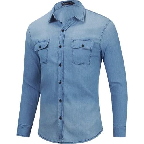 Fredd Marshall 2021 New Basic Pocket Work Shirt Men 100% Cotton Casual Long Sleeve Button Down Business Plain Shirts Tops 4008