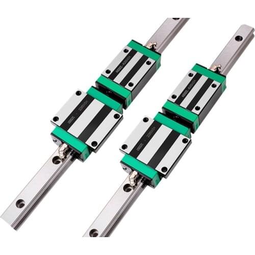 HGR20 / HGR15 2pcs linear guide rail with 4 pcs linear block carriage HGH...CA or HGW...CC CNC parts