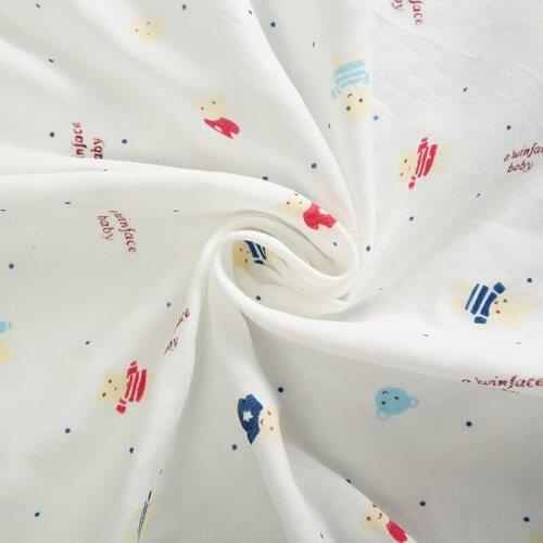 Cartoon Print Cotton Fabric Soft Protective Double Layer Gauze Sewing Material 100*150cm/Piece TJ0728